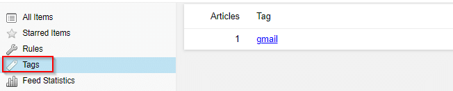 list of articles grouped using tags in Feedbro 