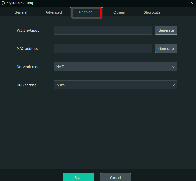 configuring Network settings for MEmu Player 