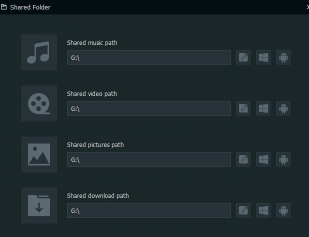 configuring paths for shared folders in MEmu Player 