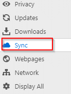 sync settings in Vivaldi 