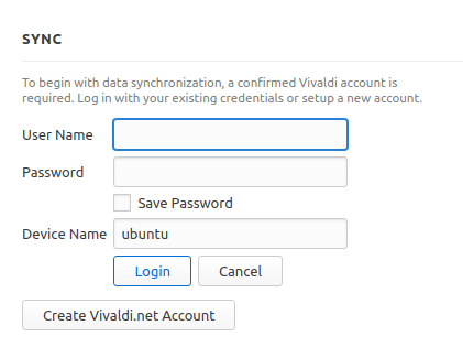 accessing Vivaldi sync from different PC 