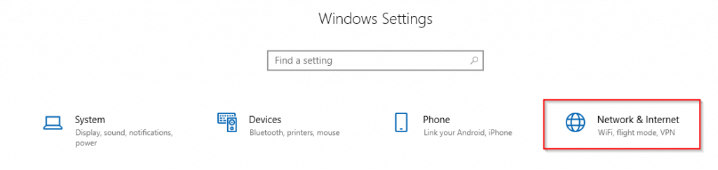 accessing Windows 10 settings