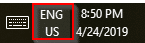 changing keyboard input language  to US English through hotkeys in Windows 10 