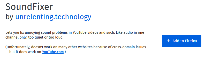 SoundFixer add-on page