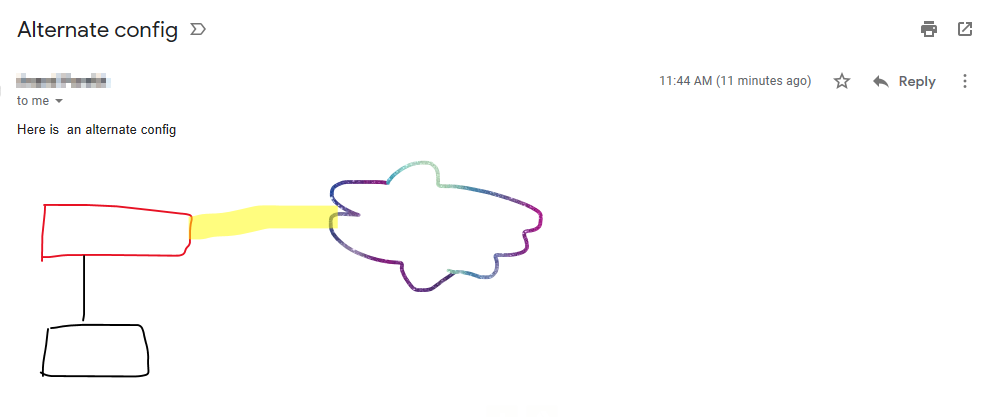 sample email with sketches using Draw feature of Windows Mail app