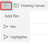 adding a new pen or highlighter for drawing in Windows Mail app