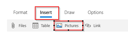 inserting pictures in Windows Mail app messages