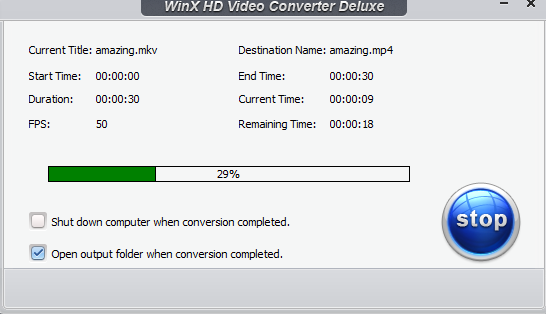 videos being converted using WinX HD Video Converter Deluxe