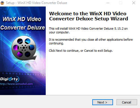 WinX HD Video Converter Deluxe Windows setup