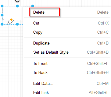 deleting shapes in draw.io