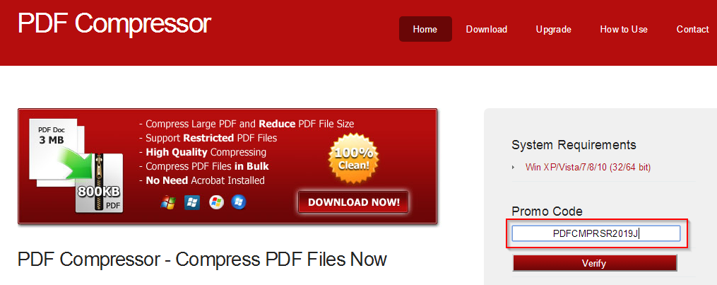 PDF Compressor home page