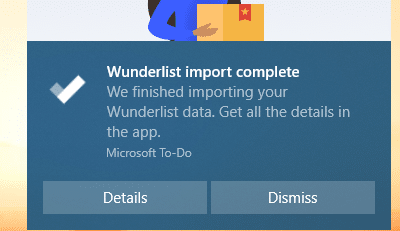 Wunderlist import to To-Do app complete