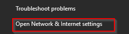 accessing network and internet settings from Windows 10 system tray
