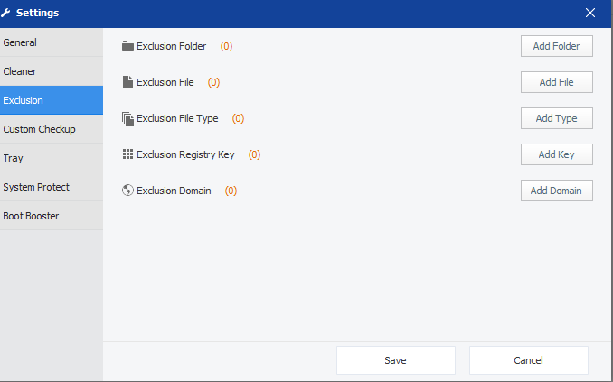 adding exclusions in WiseCare 365 Pro