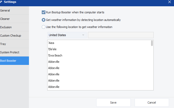 configuring Bootup Booster in WiseCare 365 Pro