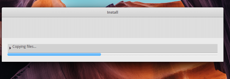 elementary OS installation in progress