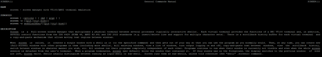 man command for screen