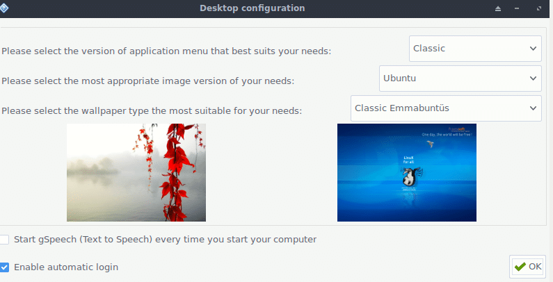 configuring desktop settings in EmmabuntÃƒÂ¼s 