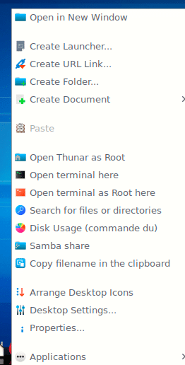 right click options in EmmabuntÃƒÂ¼s 