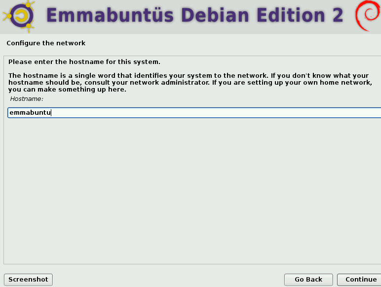 configuring a hostname during EmmabuntÃƒÂ¼s installation