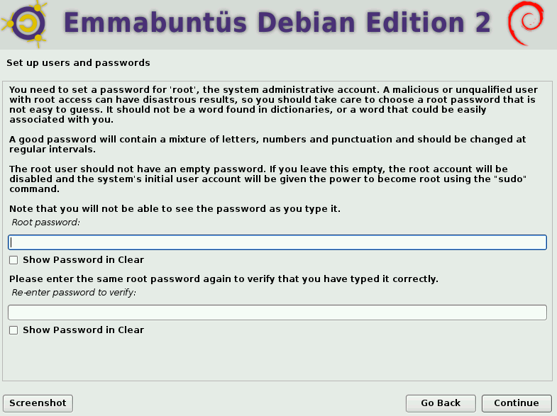 configuring users and root password during EmmabuntÃƒÂ¼s installation