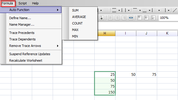 using basic Excel formulae in Free Excel Viewer 