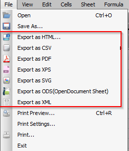 exporting Excel file to other formats using Free Excel Viewer 