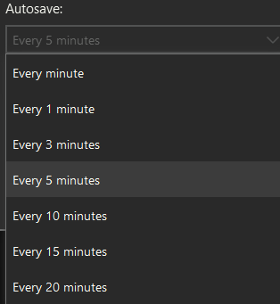 changing the autosave interval for projects in Icecream Video Editor