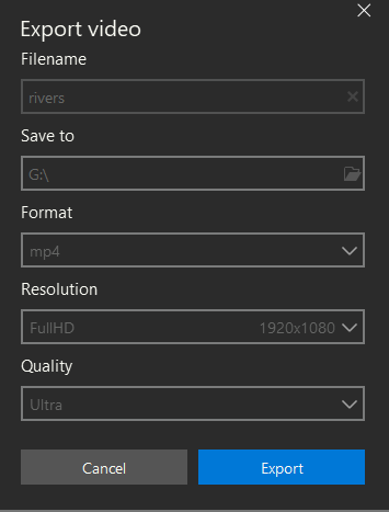 export settings in Icecream Video Editor