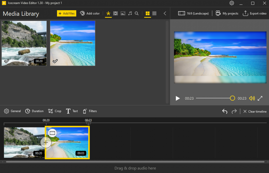 adding video and image files for editing using Icecream Video Editor