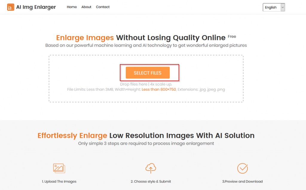 AI Img Enlarger homepage