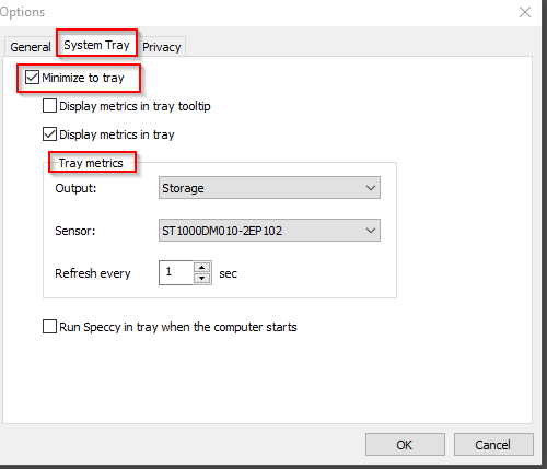 enabling tray metrics in Speccy