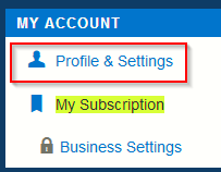 accessing profile and settings for Toodledo account