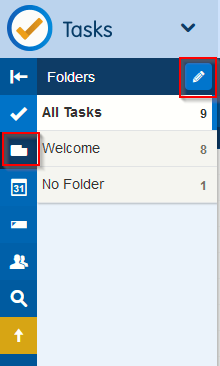 Folder options in Toodledo