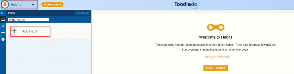 adding habits in Toodledo