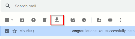 choosing Gmail message to be saved as PDF 