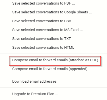 directly converting Gmail messages and attaching them as a PDF file