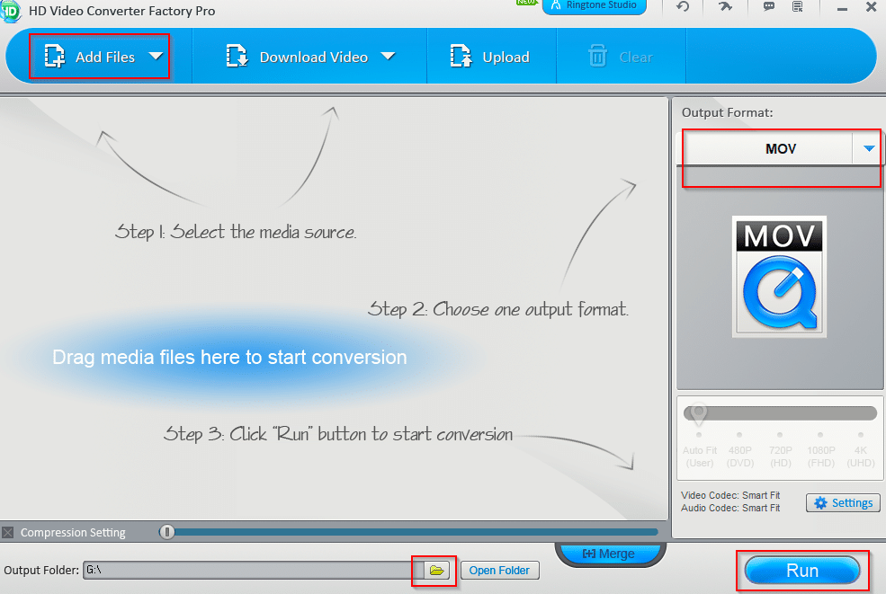  HD Video Converter Factory Pro interface