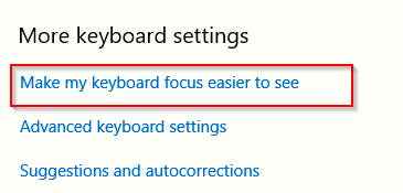 configuring hardware keyboard focus settings