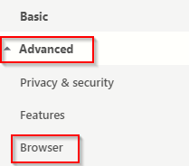 accessing advanced Opera browser settings