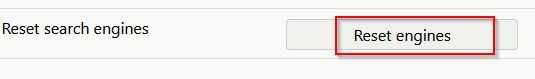 reset search engines to default in Swift Selection Search add-on