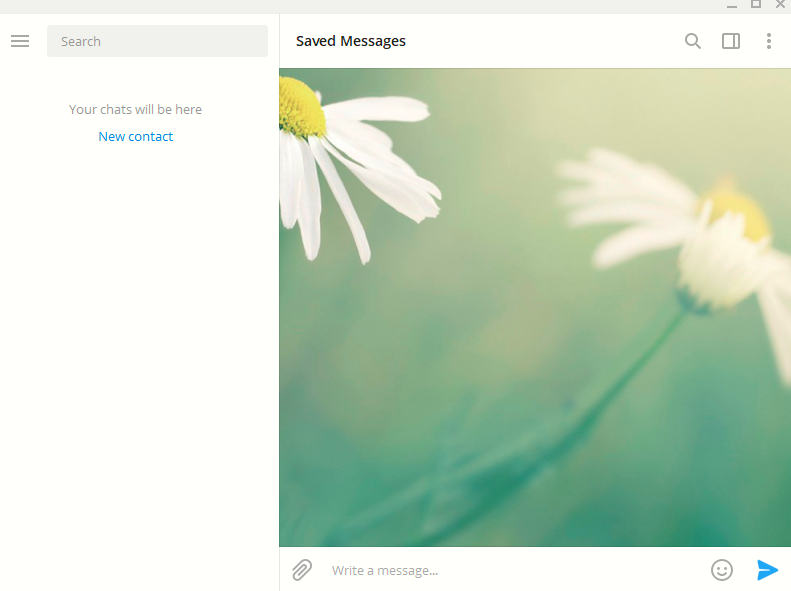 Telegram Desktop app for Windows 10 chat interface