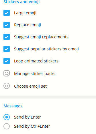 configure emoji settings in Telegram Desktop