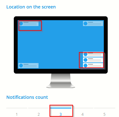 choose where notifications will appear in Telegram Desktop