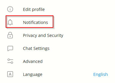 configuring notifications settings for Telegram Desktop