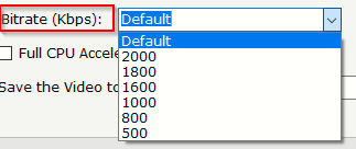 setting bitrate for output video in Video Combiner