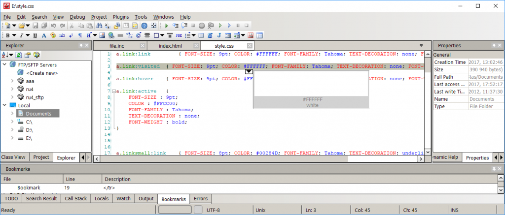 Codelobster IDE interface