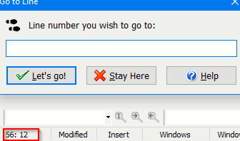 jump to line number within a document in EditPad Lite