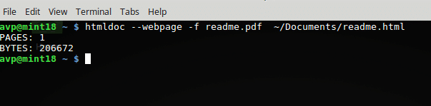 converting webpages and html files to PDF using  htmldoc in Linux