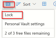 manually locking Personal Vault